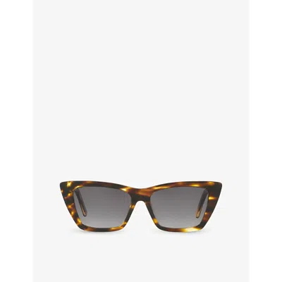 Saint Laurent Womens Brown Sl276 Mica Cat-eye Frame Acetate Sunglasses