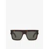 Saint Laurent Womens Brown Sl628 Square-frame Acetate Sunglasses In Brown