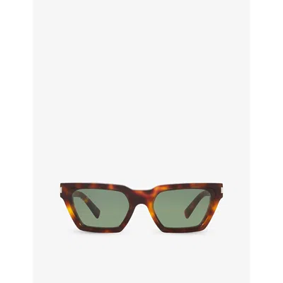 Saint Laurent Womens Brown Sl633 Calista Cat-eye Frame Acetate Sunglasses