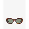 Saint Laurent Sl639 Round-frame Sunglasses In Brown