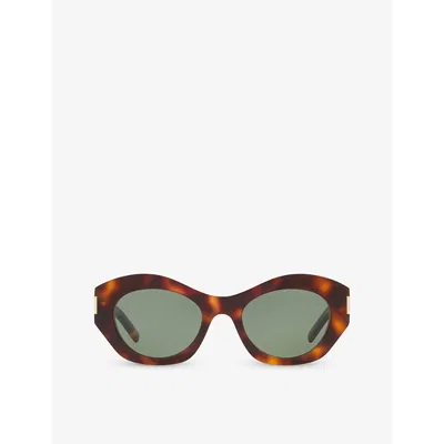 Saint Laurent Womens Brown Sl639 Cat-eye Frame Acetate Sunglasses