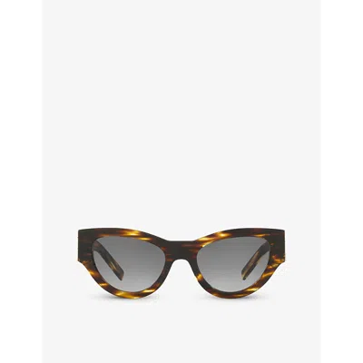 Saint Laurent Womens Brown Slm94 Cat-eye Frame Acetate Sunglasses