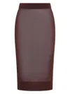 Saint Laurent Transparent Sheath Midi Skirt In Purple