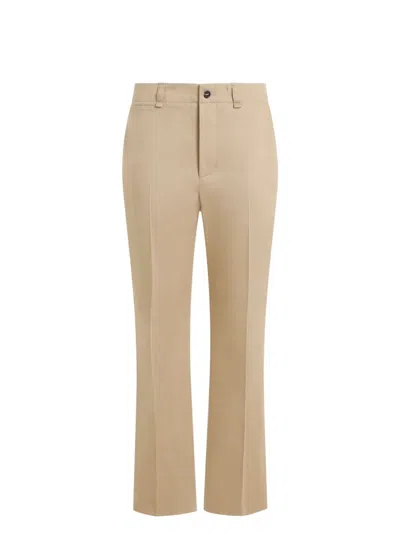 SAINT LAURENT WOMEN'S CAMEL COTTON PANT