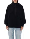 Saint Laurent Camionneur Molleton Hoodie In Black
