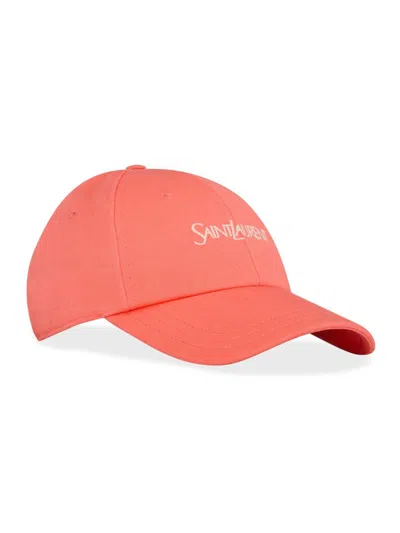 Saint Laurent Women's Cap In Cotton Gabardine In Pink