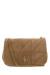 Saint Laurent Women Cappuccino Suede Mini Jamie 4.3 Shoulder Bag In Brown