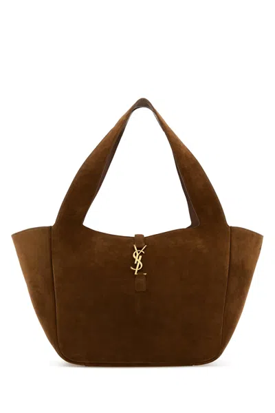 Saint Laurent Women Caramel Suede Leather Le 5 Ã 7 Bea Shoppong Bag