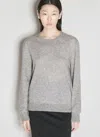 Saint Laurent Wool-blend Crew-neck Sweater In Gray