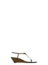 Saint Laurent Cassandra Leopard Ysl Wedge Sandals