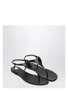 Saint Laurent Sandali Piatti Cassandre In Pelle Liscia Con Tomaia Triangolare In Black
