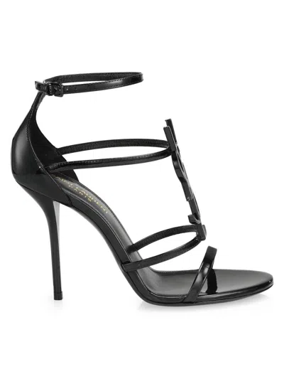Saint Laurent Women's Cassandra Leather Sandals In Black