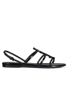 Saint Laurent Cassandra Calfskin Ysl Slingback Sandals In Black