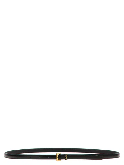 Saint Laurent Cassandre Belt In Black