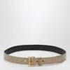 Saint Laurent Cassandre Belt With Square Buckle In Sand