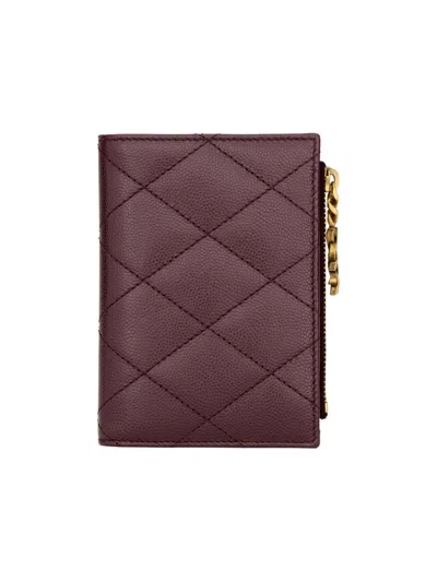 Saint Laurent Women's Cassandre Bijou Bi-fold Wallet In Grain De Poudre Leather