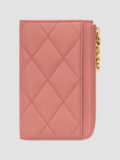 Saint Laurent Women's Cassandre Bijou Zip Card Case In Tulip Pink