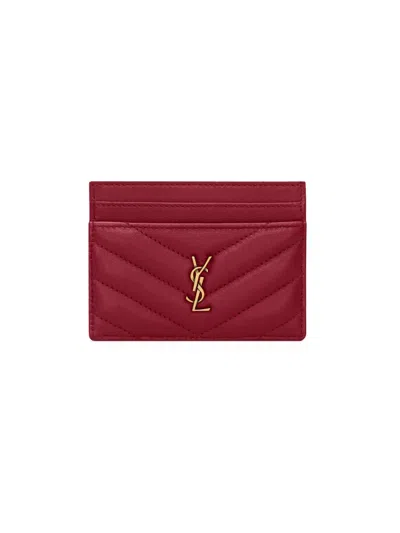 Saint Laurent Women's Cassandre Card Case In Lambskin Leather