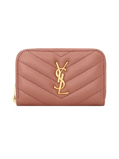 Saint Laurent Women's Cassandre Change Purse In Lambskin In Pink