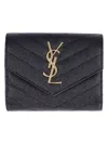 Saint Laurent Compact Tri-fold Wallet In Nero For Women In Nero