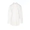 Saint Laurent Curved Hem Long Sleeves Shirt In White