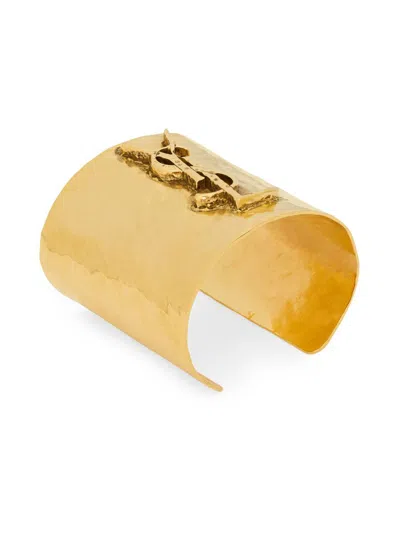 Saint Laurent Women's Cassandre Cuff In Metal In Neutral