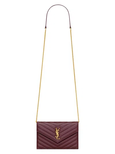 Saint Laurent Women's Cassandre Envelope Chain Wallet In Lambskin