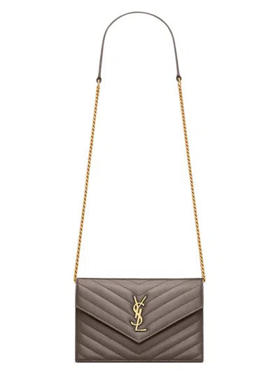 Saint Laurent Women's Cassandre Envelope Chain Wallet In Lambskin