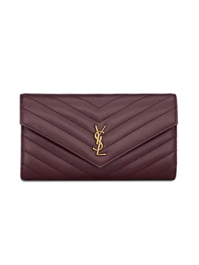 Saint Laurent Women's Cassandre Large Flap Wallet In Grain De Poudre Leather