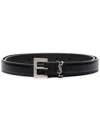 Saint Laurent Cassandre Thin Belt In Multicolor