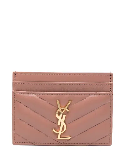 Saint Laurent Women Cassandre Leather Card Case