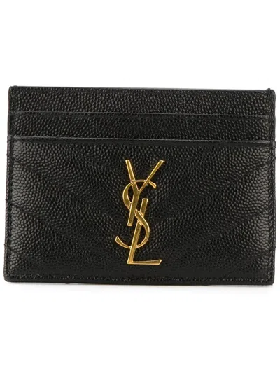 Saint Laurent Women Cassandre Leather Card Case