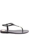 Saint Laurent Women Cassandre Leather Thong Sandals