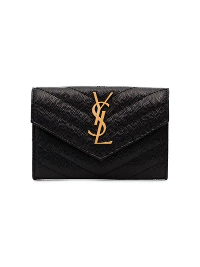 Saint Laurent Women Cassandre Leather Wallet