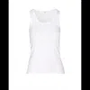Saint Laurent Crewneck Scoop Neck Sleeveless Plain Pattern Top In White