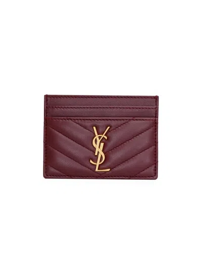 Saint Laurent Women's Cassandre Matelass Card Case In Lambskin