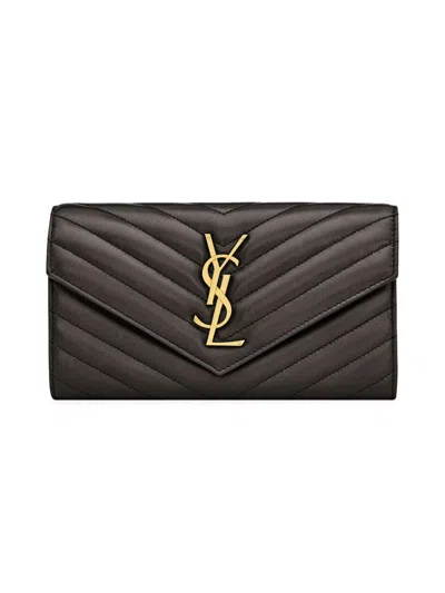 Saint Laurent Women's Cassandre Matelassé Large Flap Wallet In Lambskin