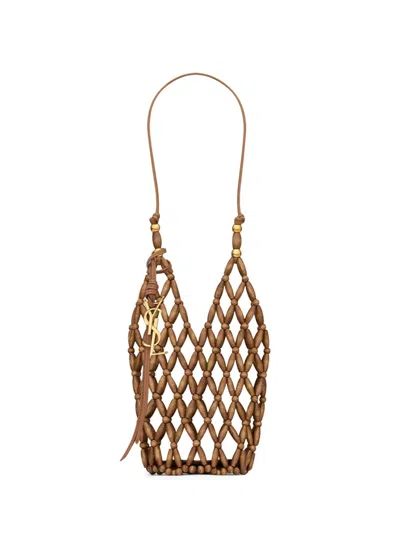 Saint Laurent Women's Cassandre Mini Bucket Bag In Brown