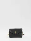 Saint Laurent Ysl Envelope Pouch In Grained Leather In Black