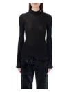 Saint Laurent Women's Cassandre Ribbed Sweater In Black