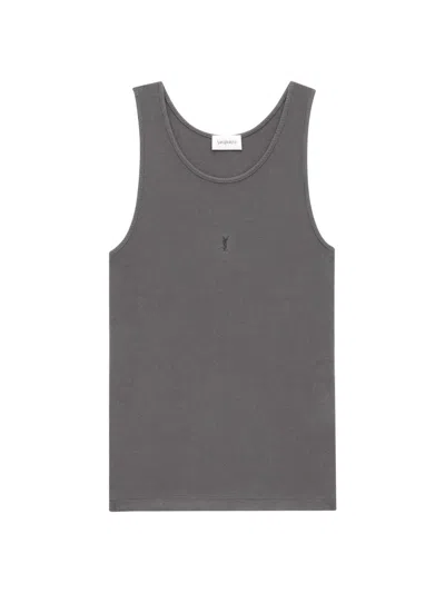 Saint Laurent Women's Cassandre Tank Top In Gray
