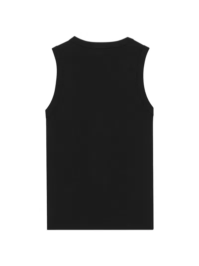 Saint Laurent Women's Cassandre Tank Top In Ribbed Cotton Jersey In Black