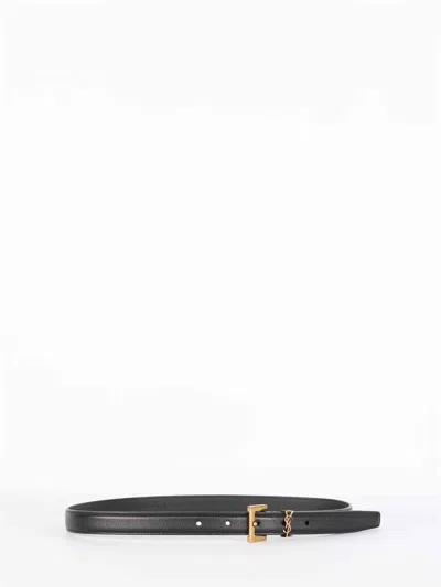 Saint Laurent Women Cassandre Thin Belt