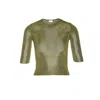 Saint Laurent Cropped Top With Cassandre In Green