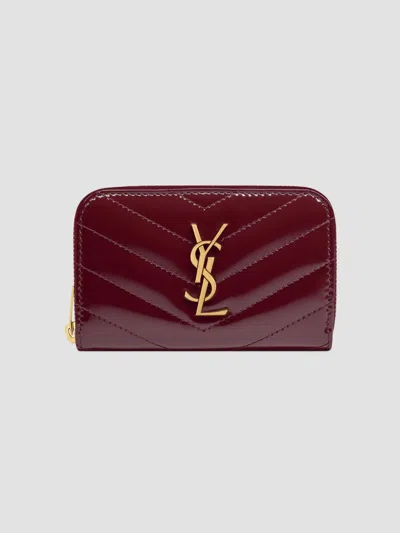 Saint Laurent Women's Cassandre Wallet In Patent Leather In Burgundy