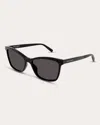 Saint Laurent Logo Square Acetate Sunglasses In Black
