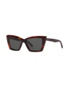 Saint Laurent Womens Sl657 Cat-eye Frame Acetate Sunglasses Brown In Brown
