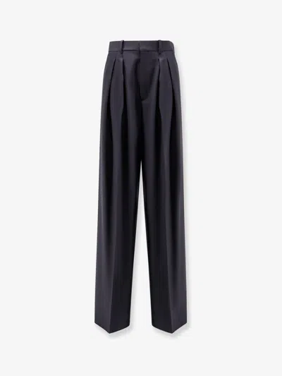 Saint Laurent Women Certified Wool Trousers With Wide Leg