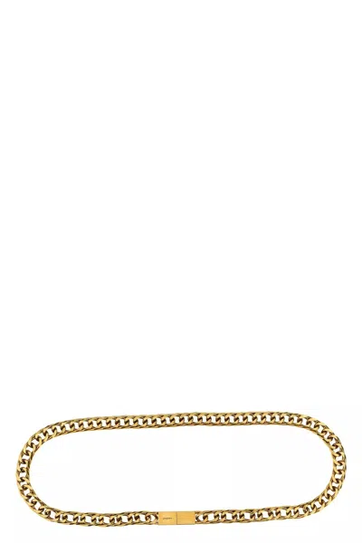 Saint Laurent Women Chain Belt In Gold