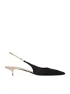 Saint Laurent Cherish Open Back Pumps In Crêpe Satin In Black